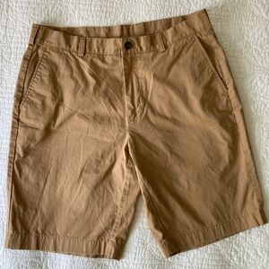 Brooks Brothers Tan Flat Front Shorts, W35